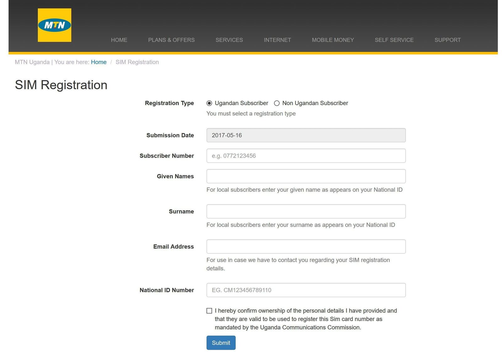 How To Update Your Mtn Uganda Sim Card Registration Data Online Techjaja